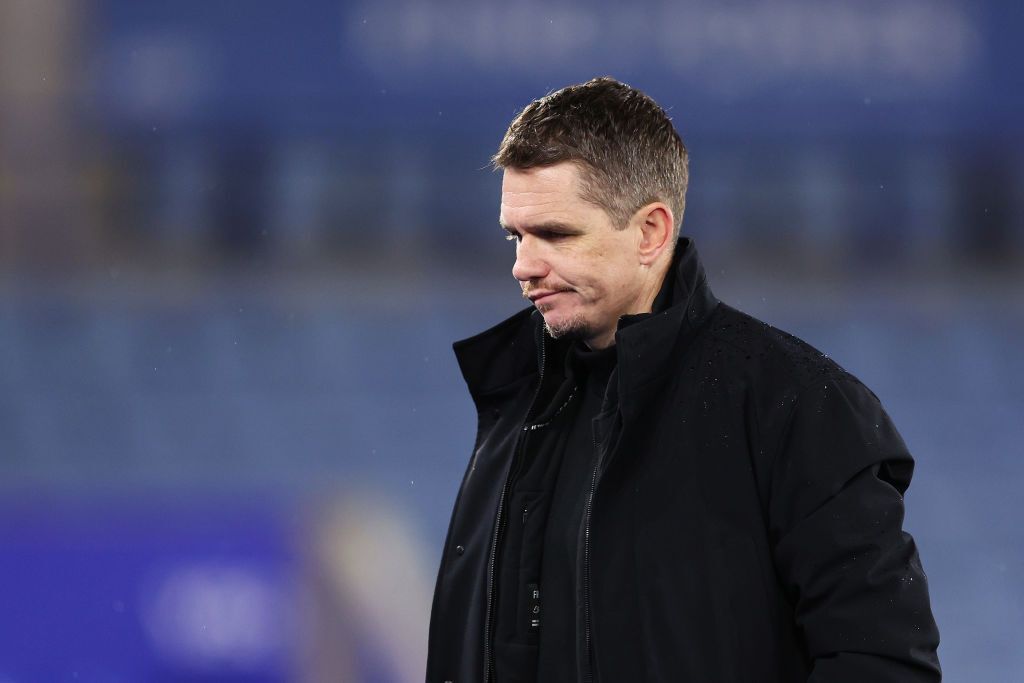 Marc Skinner, Manager of Manchester United, reacts to 0-2 defeat during the Barclays Women&#039;s Super League match between Leicester City and Manchester United at The King Power Stadium on November 17, 2024 in Leicester, England.