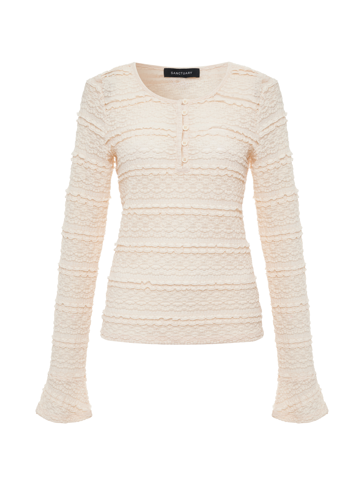 Sanctuary Clothing, Lovely Lace Button Front Top in Vintage Ivory