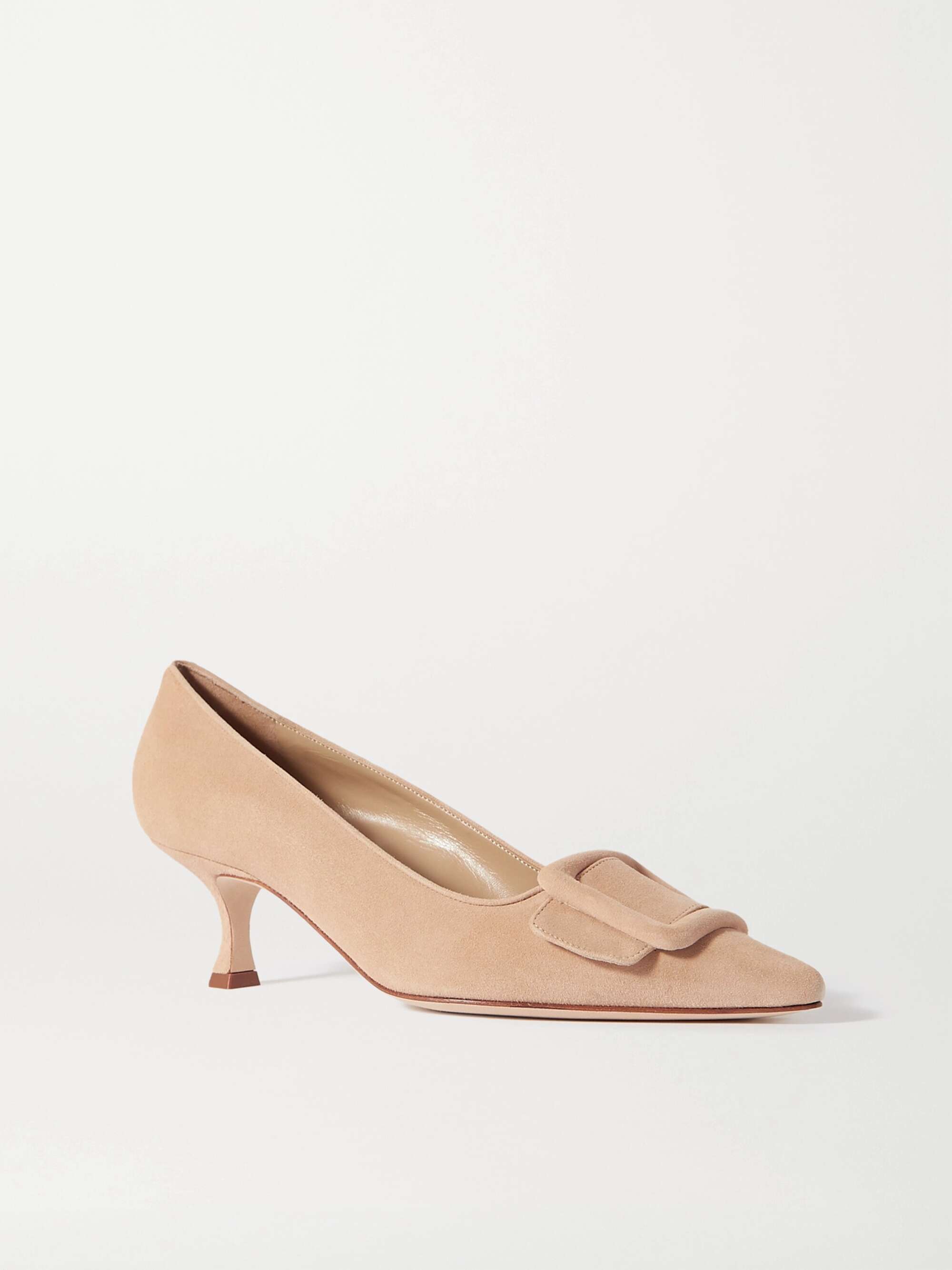 Maysale 50 Buckled Suede Pumps