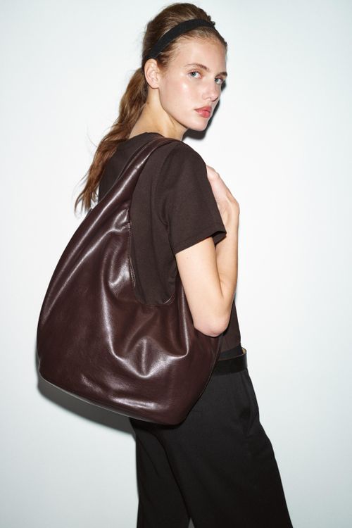 Large Bucket Bag With Side Zipper