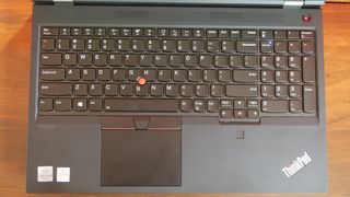 Lenovo ThinkPad P15 keyboard and trackpad