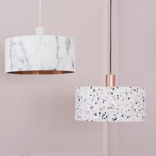marble and terrazzo prints lamp shades