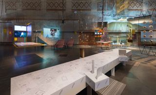 Oslo triennale architecture event inside exhibition space
