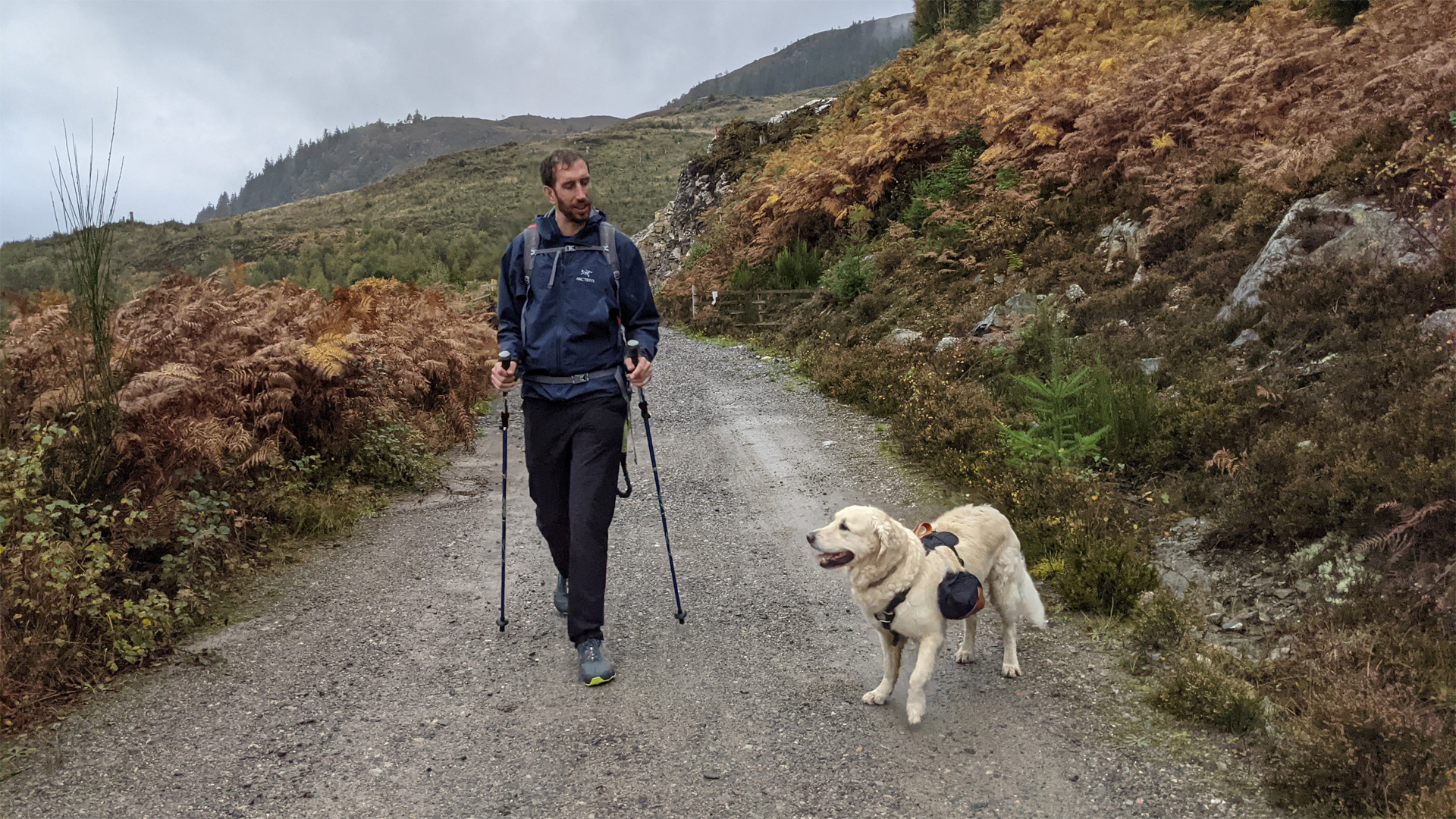 Jack McKeown with his dog, Bracken, on the Great Glen Way