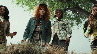 Charlie Cale (played by Natasha Lyonne) trying to get to the bottom of something in "Poker Face" season 2