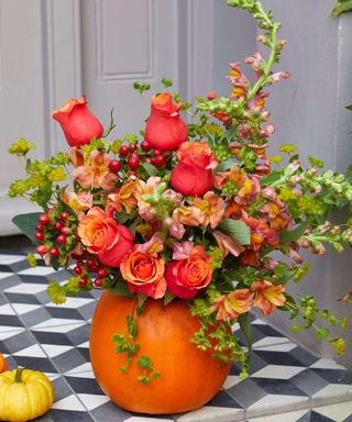 pumpkin flower vase