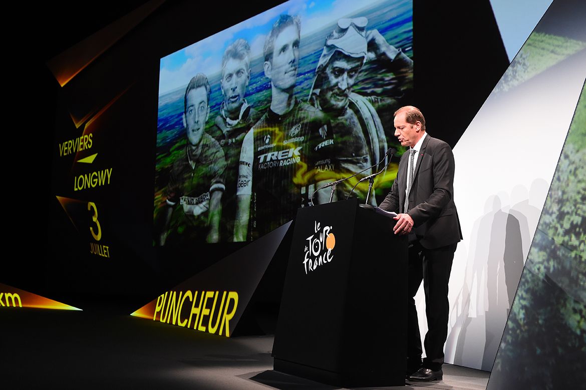 Race director Christian Prudhomme at the presentation for the 2017 Tour de France