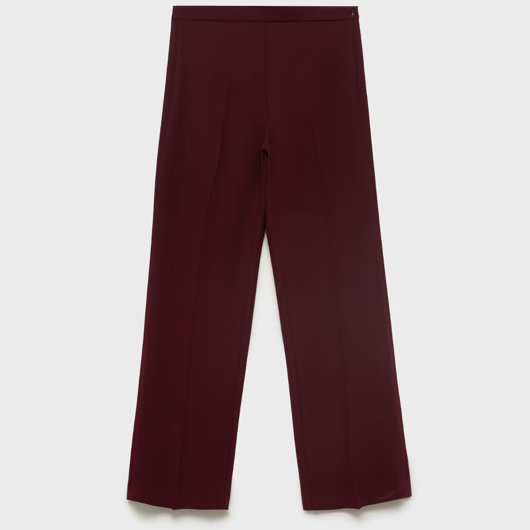 Mango Straight Mid-Rise Suit Trousers 