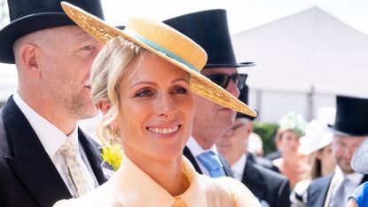 Zara Tindall attends day one of Royal Ascot 2024 wearing a sunshine yellow dress and hat