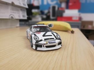 Here's a shot taken in wide aperture mode – the toy car is in sharp focus, and the background is nicely blurred