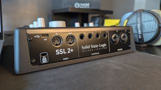 The back panel of the SSL 2+ MKII