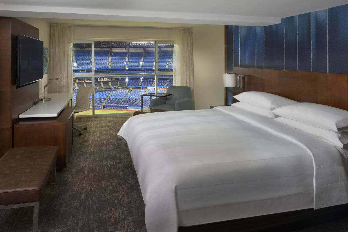 A room with stadium views at Toronto Marriott City Center Hotel