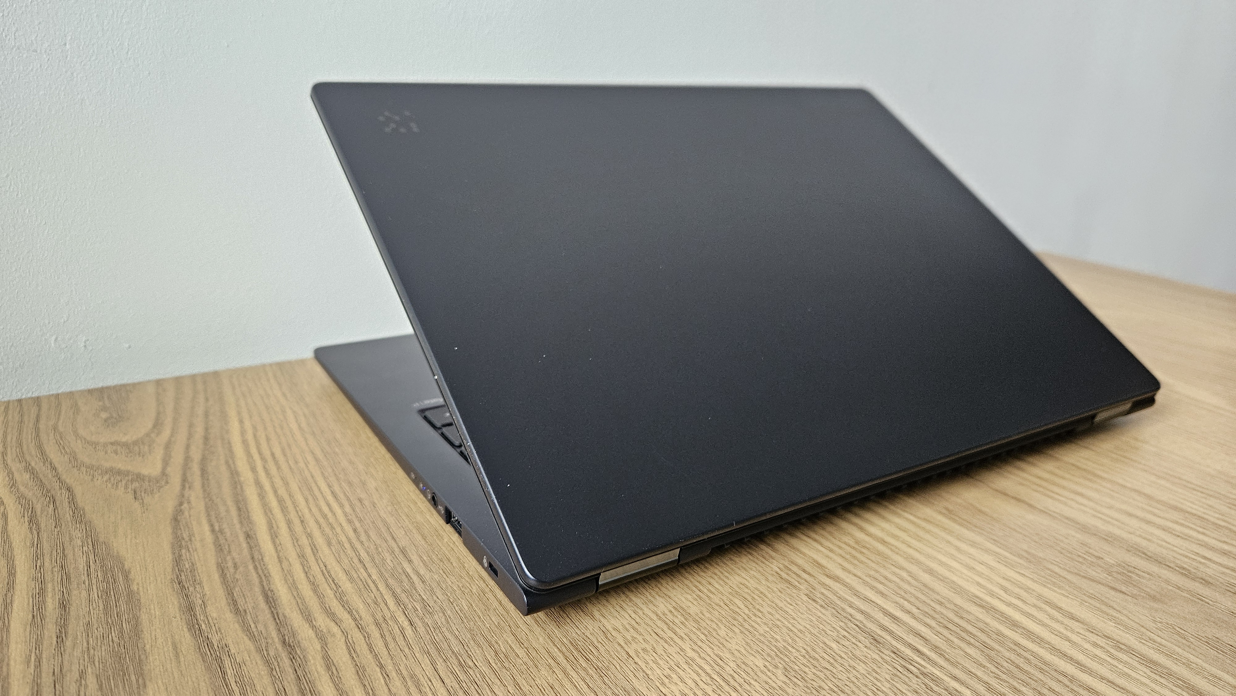 The Acer TravelMate P6 14 AI on a desk