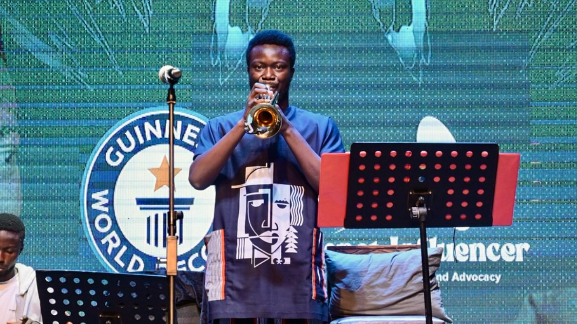 Joshua Olusanya during his record-breaking performance