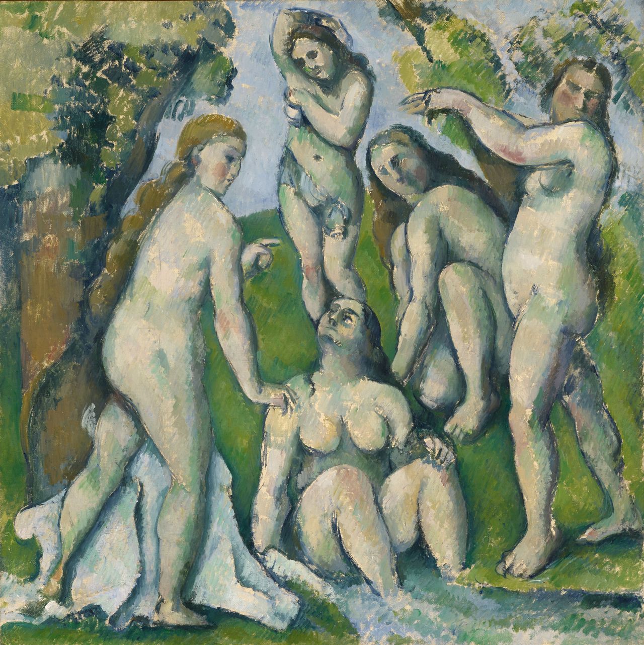 Five Bathers, 1885–87, by Paul Cézanne (1839–1906), 26in by 26in, Kunstmuseum, Basel, Switzerland