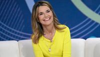 Savannah Guthrie is shown hosting The Today Show.