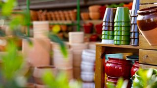 picture of garden centre with pots for sale