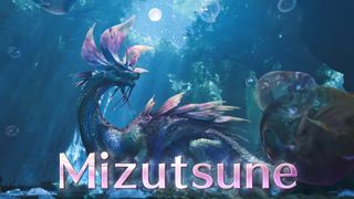 Promotional trailer screenshot of Mizutsune in Monster Hunter Wilds