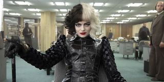 Emma Stone looking menacing as Cruella