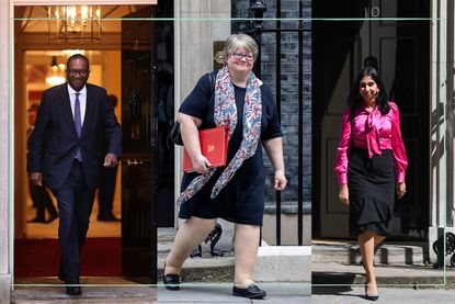 A collage of three od the new Cabinet ministers. Left to right: Kwasi Kwarteng, Therese Coffey and Suella Braverman