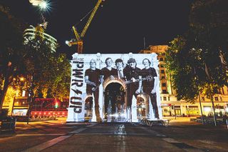 AC/DC projected on Marble Arch