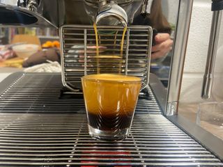 a photograph of coffee made by the DeLonghi La Specialista Opera espresso machine