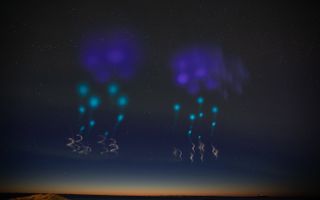 Strange and colorful light configurations after an aurora were part of a NASA rocket test.