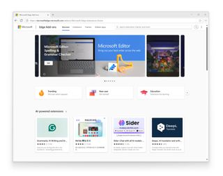 Revamped Microsoft Edge Add-ons site