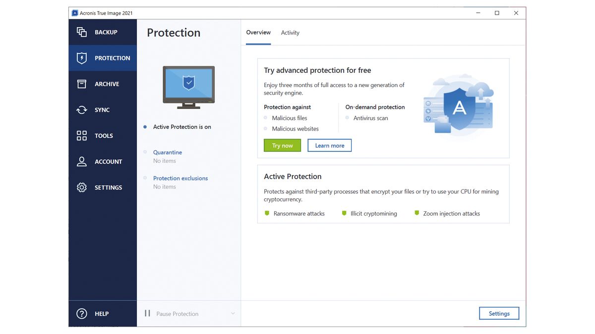 block acronis true image firewall