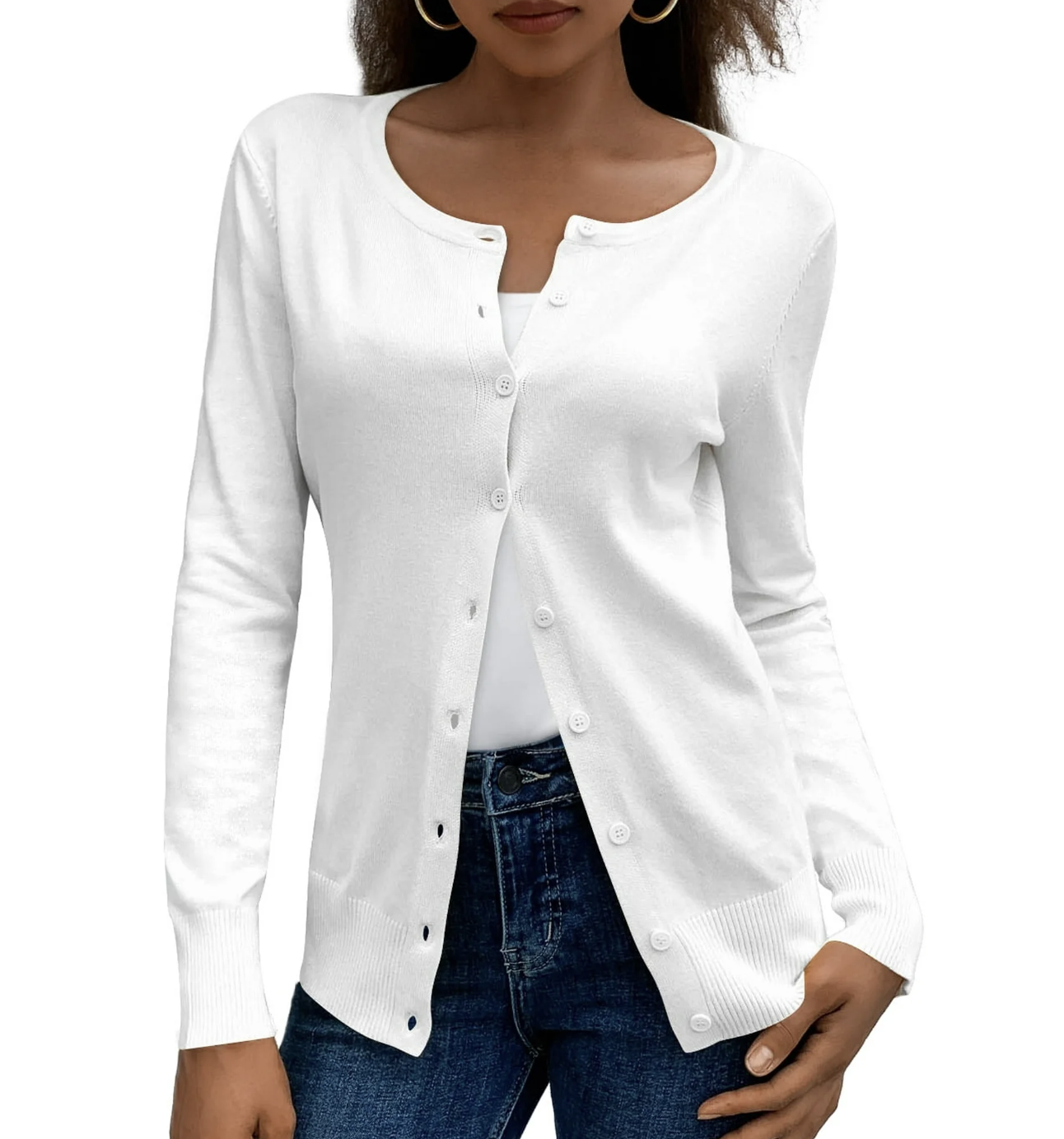 a.Jesdani, A.jesdani Womens Cardigans Lightweight Soft Knit Crewneck Cardigan Sweater S-2xl