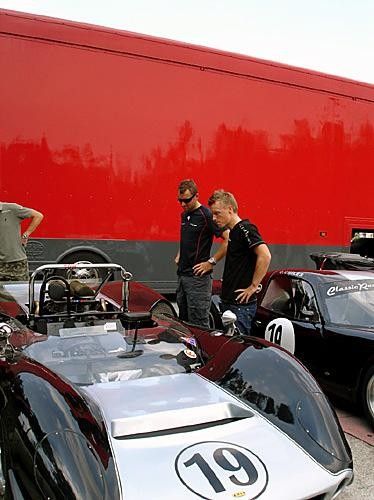 Checking out the machines at Spa.