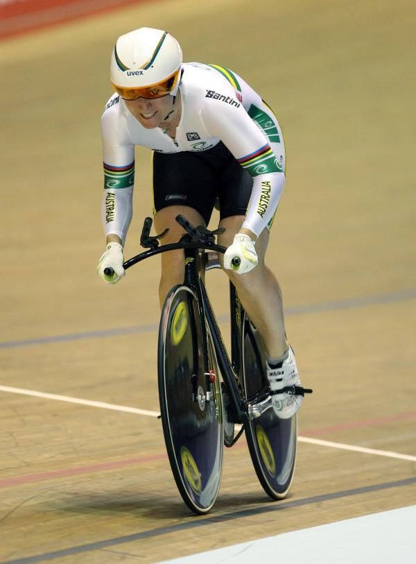 Anna Meares during her World Cup winning ride.