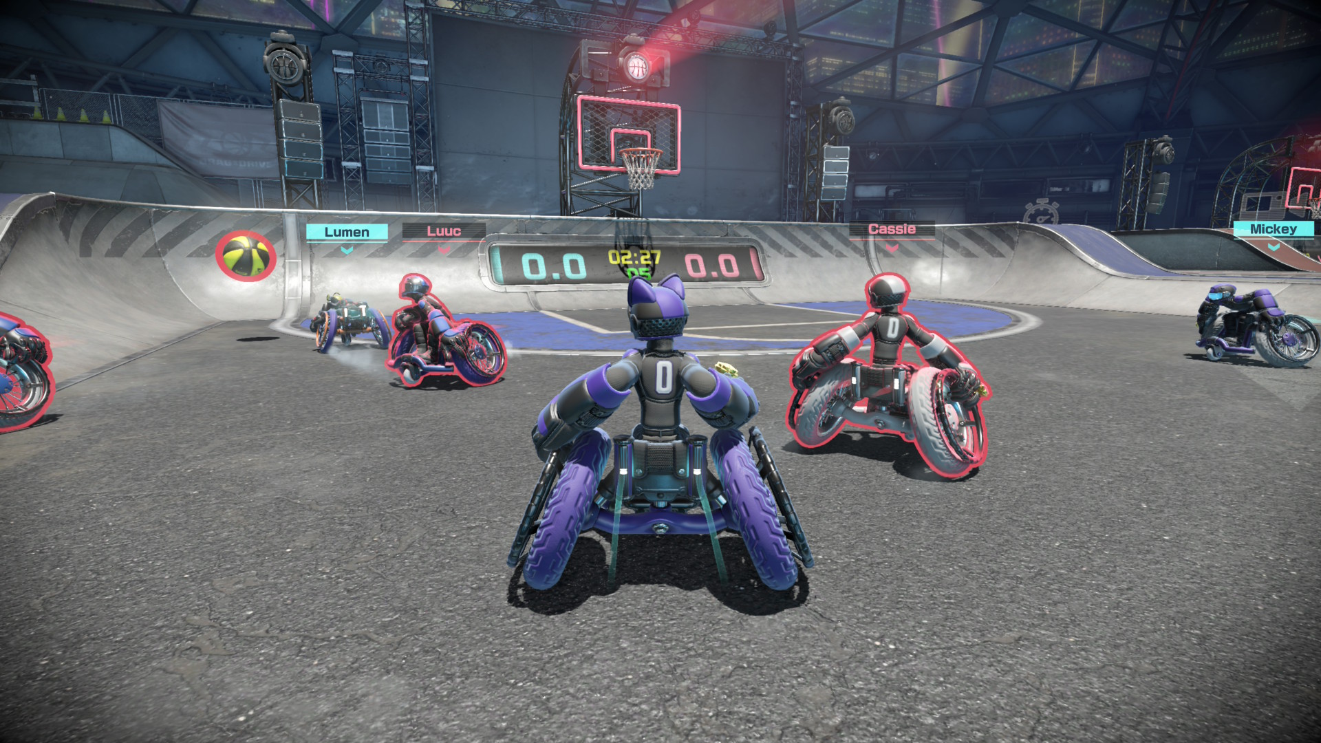 The ball goes flying in a match of in Drag x Drive