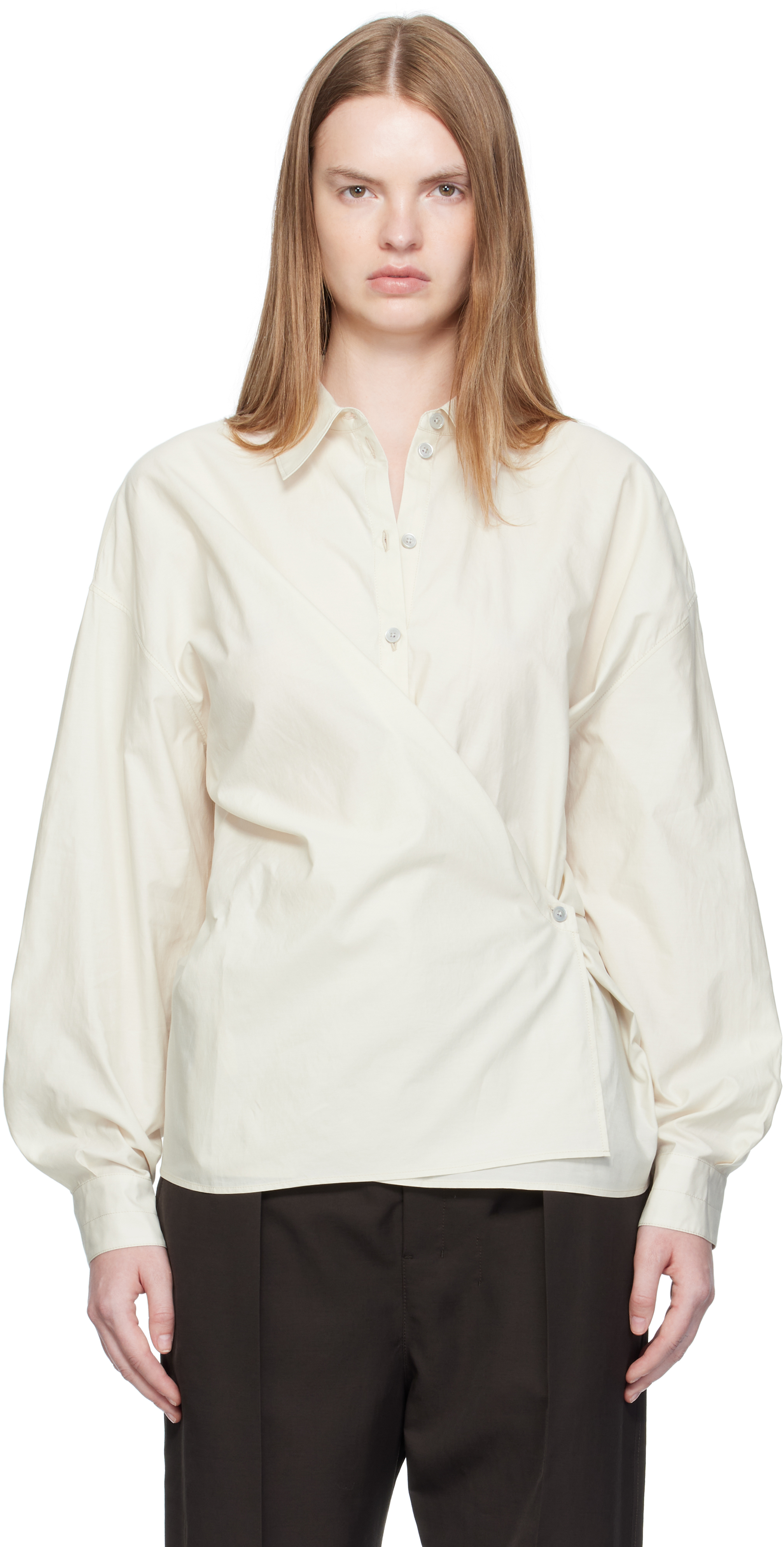 Off-White Straight Collar Twisted Shirt