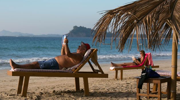 Holidaymakers on Ngapali Beach, Myanmar