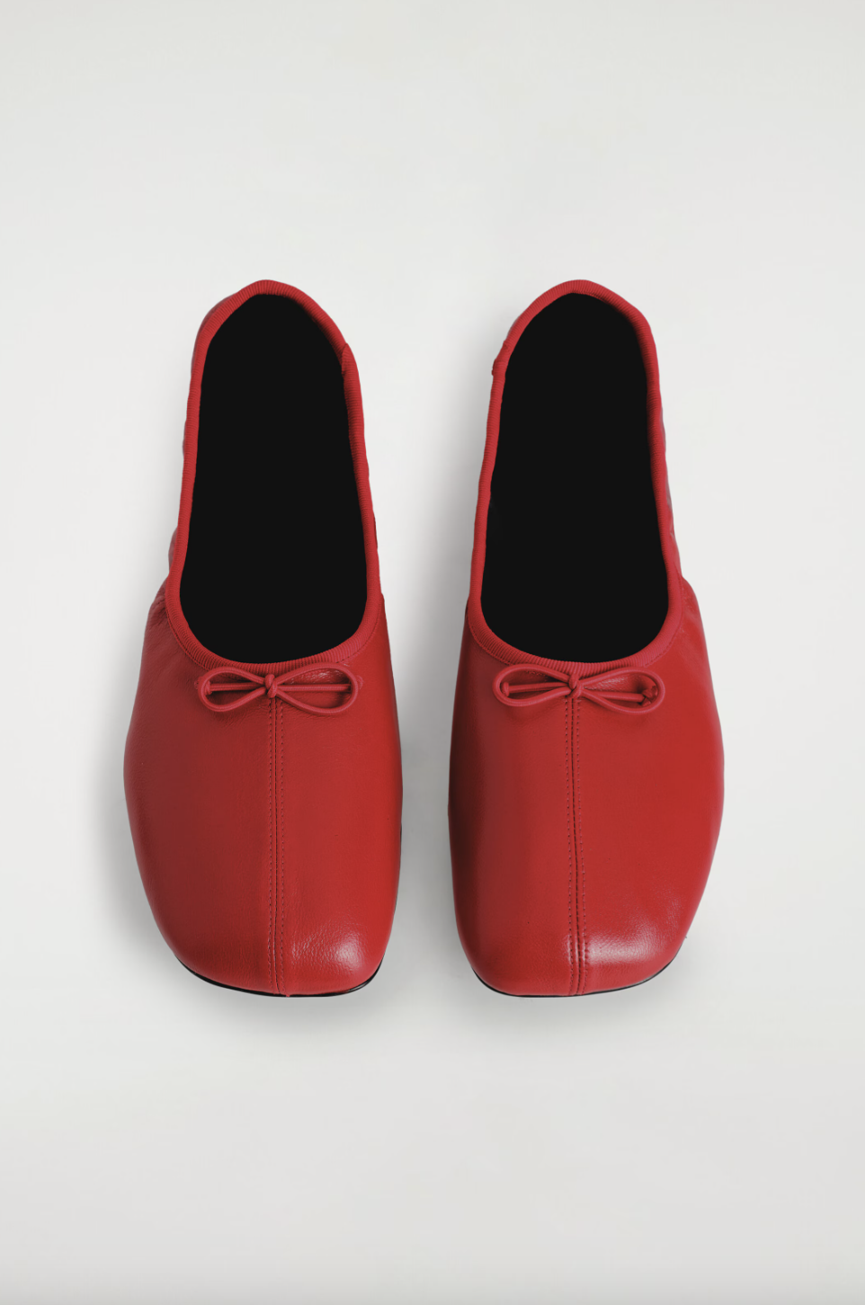 cos red leather flats