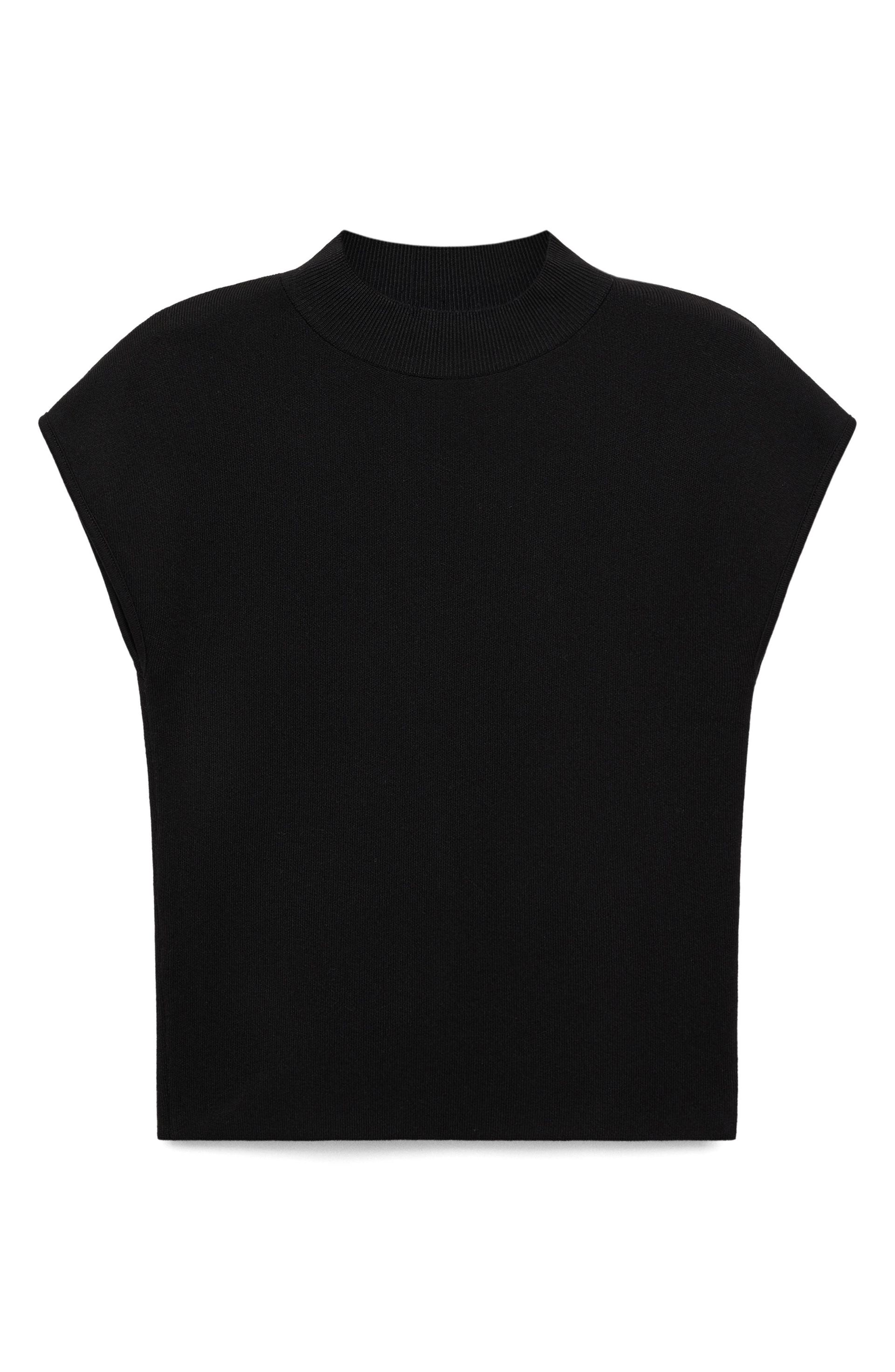 MANGO, Perkins Mock Neck Short Sleeve Sweater