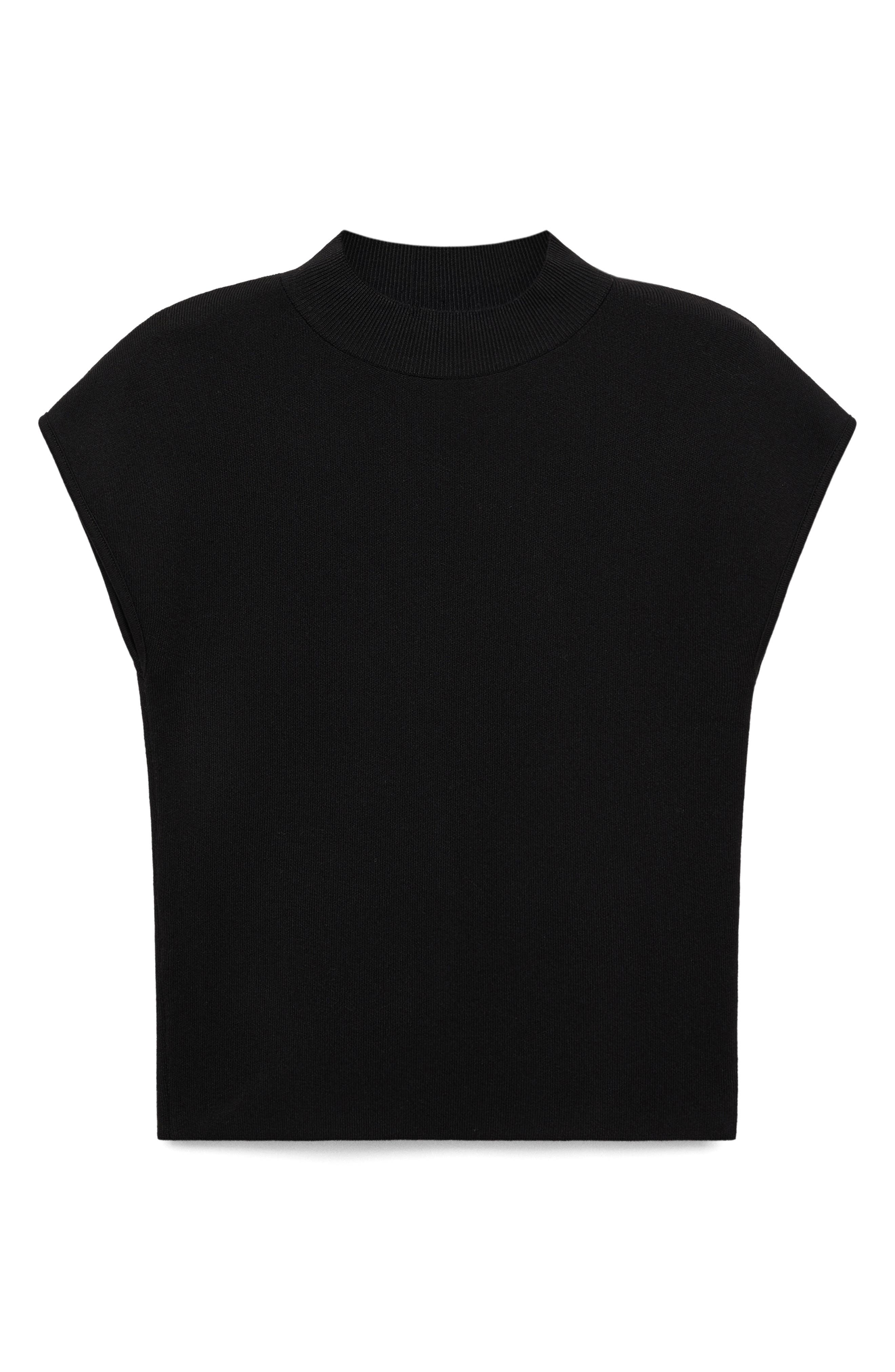 MANGO, Perkins Mock Neck Short Sleeve Sweater