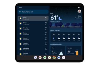 Google Weather on the Pixel Fold
