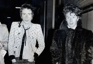 John Lydon and Pistols manager Malcolm McLaren in 1977