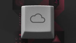 A keyboard key with a cloud logo