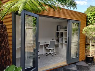Modular garden room used as a home office space