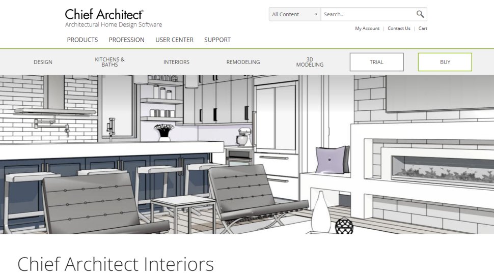 Website screenshot for Chief Architect Interiors