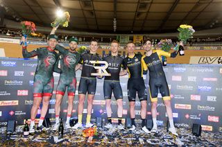 JLT Condor top the Revolution Champions League podium, with Team Pedalsure in second and Maloja Pushbikers in third