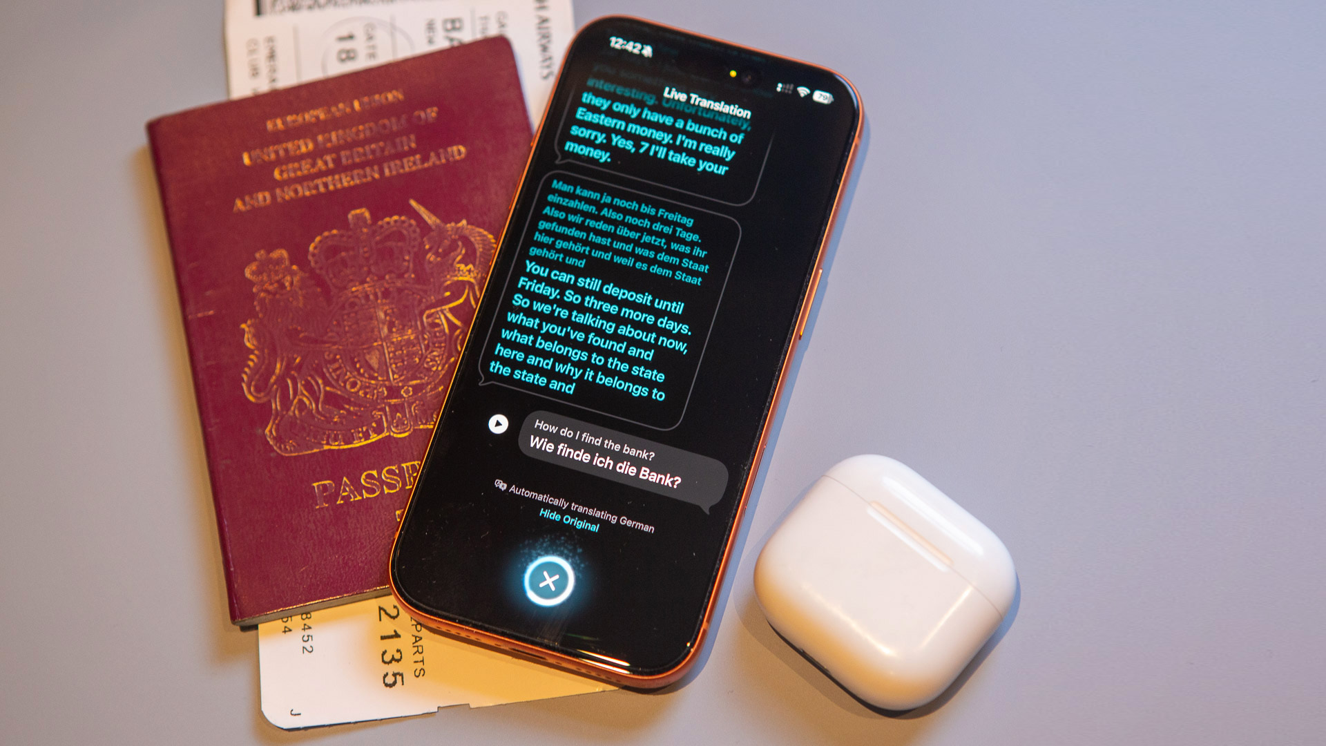 Apple Live Translation on iPhone and AirPods 4