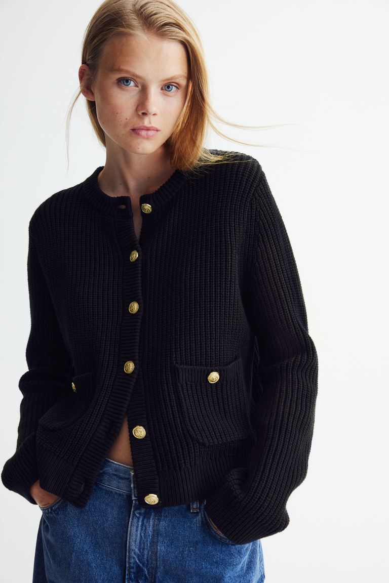 Ribbed knit cardigan