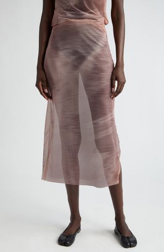 Euphoric Sheer Mesh Midi Skirt