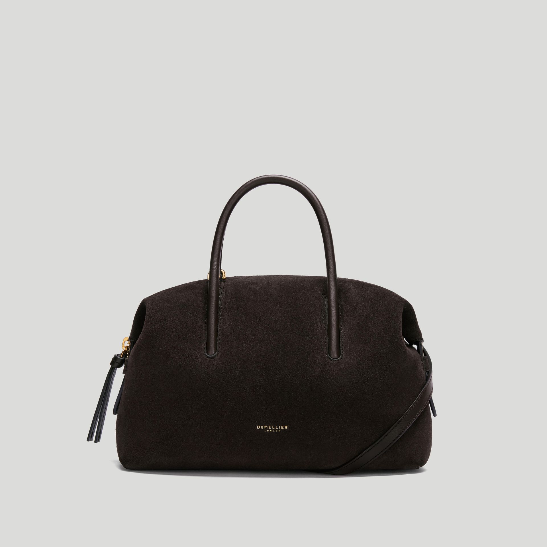 The Small Stockholm | Dark Chocolate Suede & Dark Chocolate Smooth | Demellier