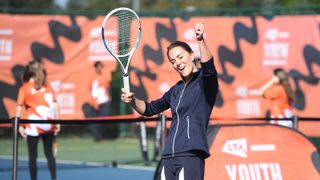 Kate Middleton playing tennis with US Open winner, Emma Raducanu