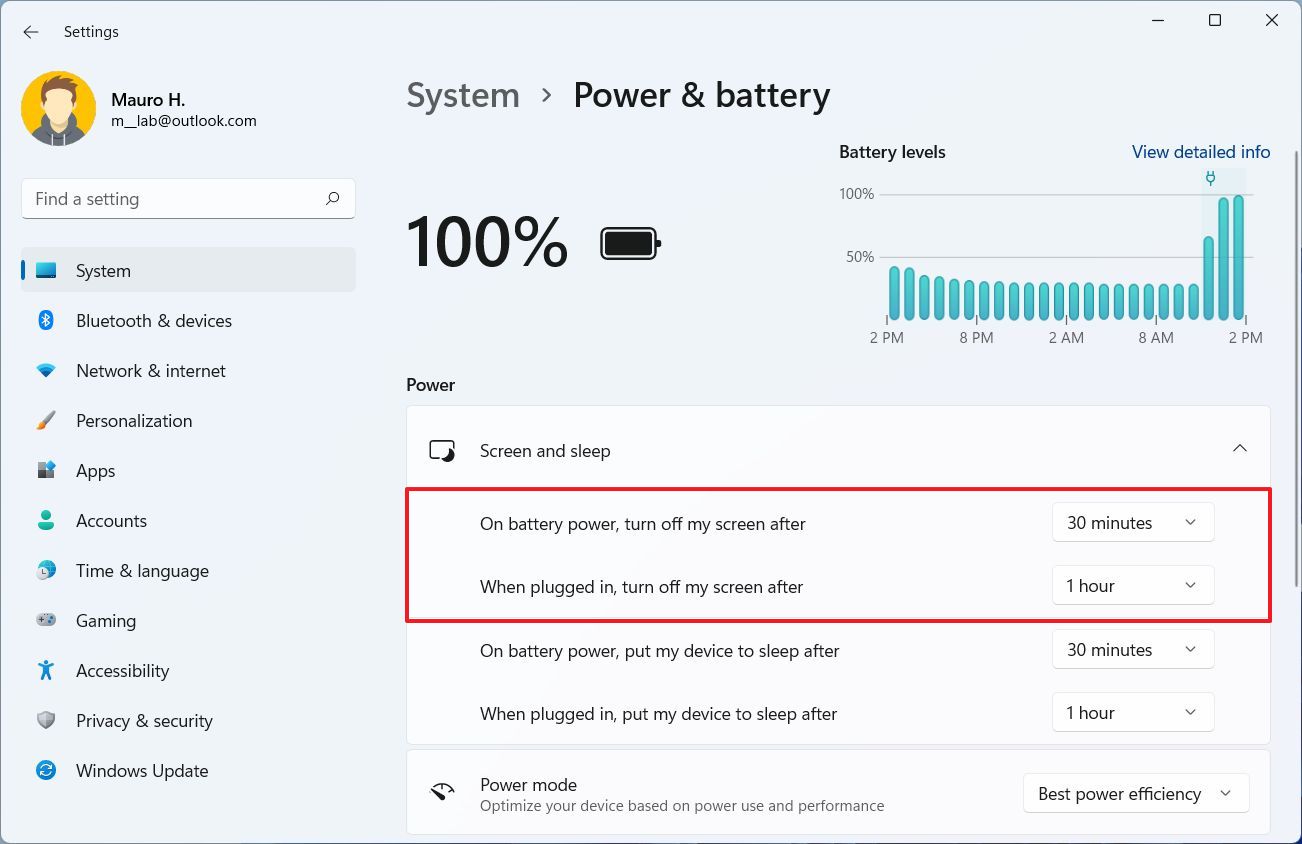 Change computer sleep timer